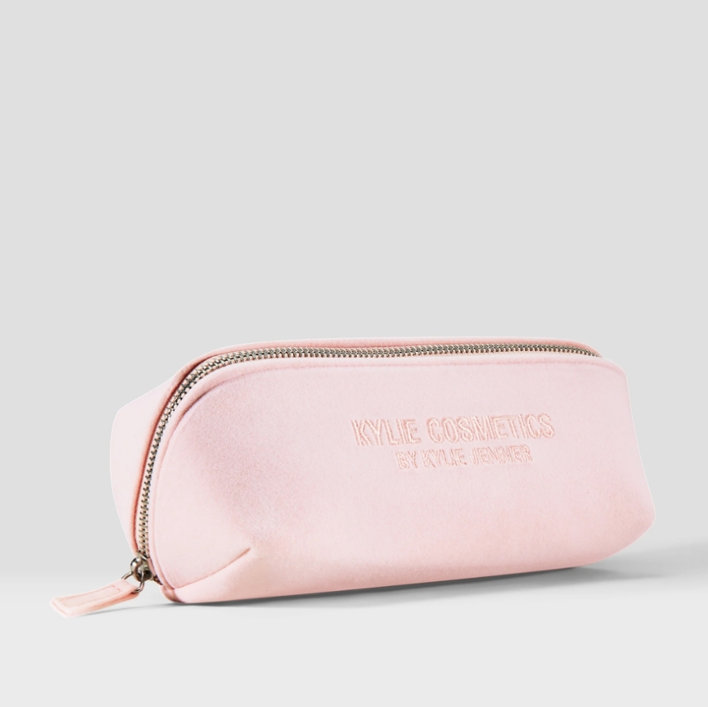 Kylie Cosmetics Velvet Makeup Pouch in Pink